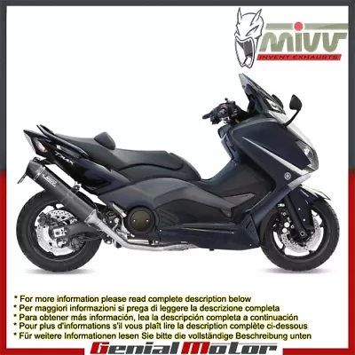 Mivv Complete Exhaust Stronger Black Steel For Yamaha T-Max 530 2012 > 2016 • $575.38